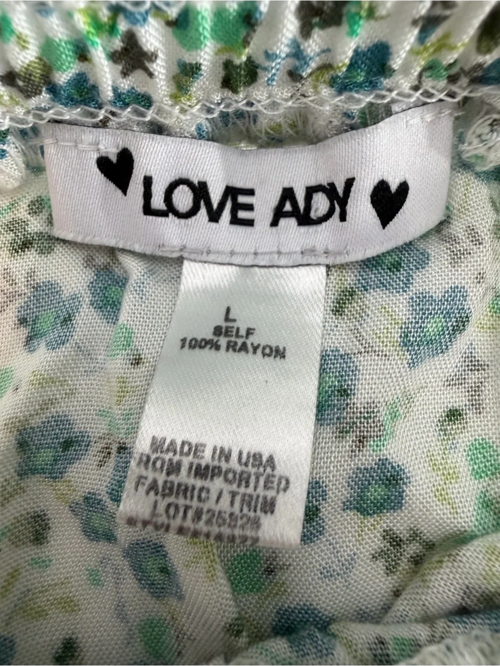 Love Ady Women’s Flowy, Floral Tiered Mini Skirt in Green & Blue Boho Size L - Picture 3 of 7